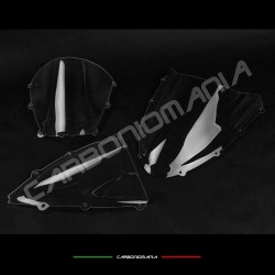 Double rounded transparent plexiglass windscreen for racing fairing